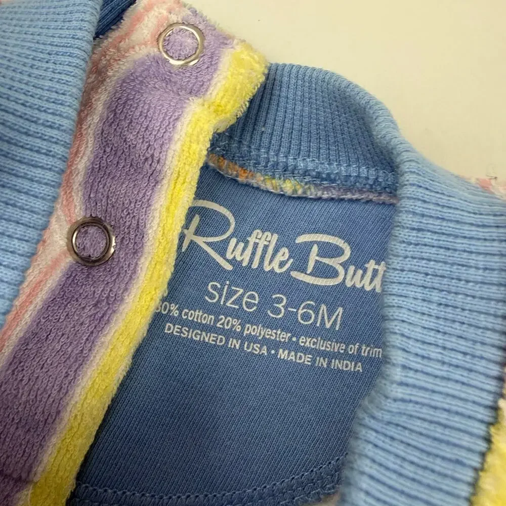 RuffleButts Pastel Striped Terry Coverup Dress - Picture 4 of 5